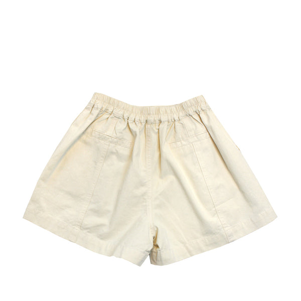 Flare Cotton Shorts, Parmesean