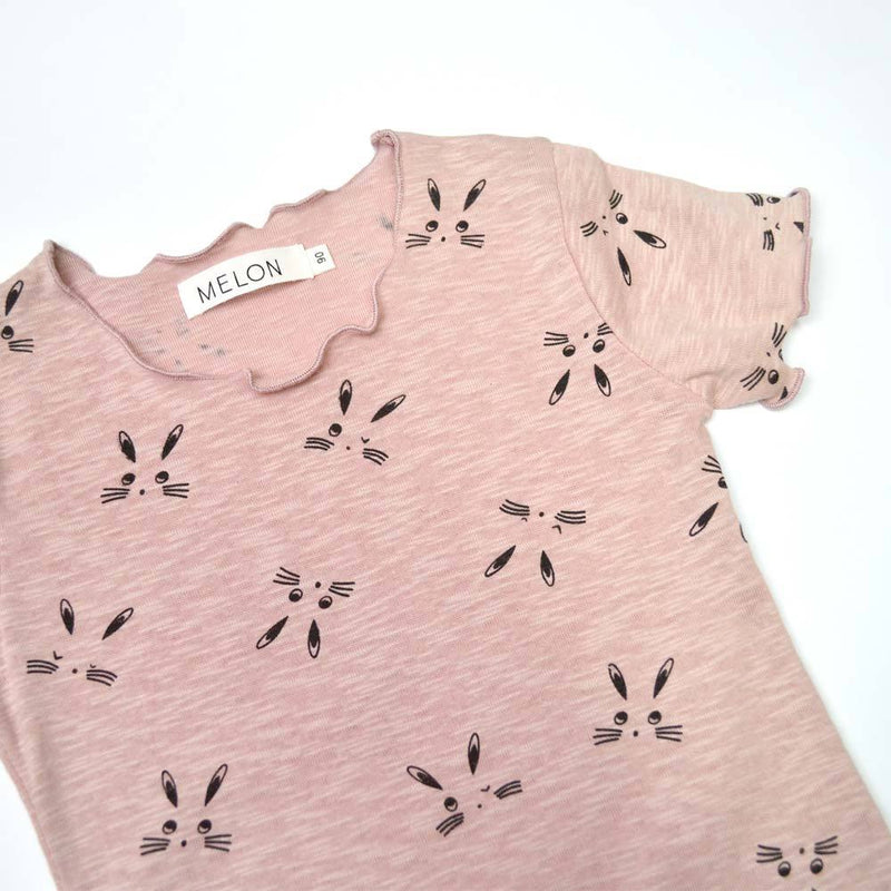 *Size 90 only* Lightweight Cotton Top, Blush with prints