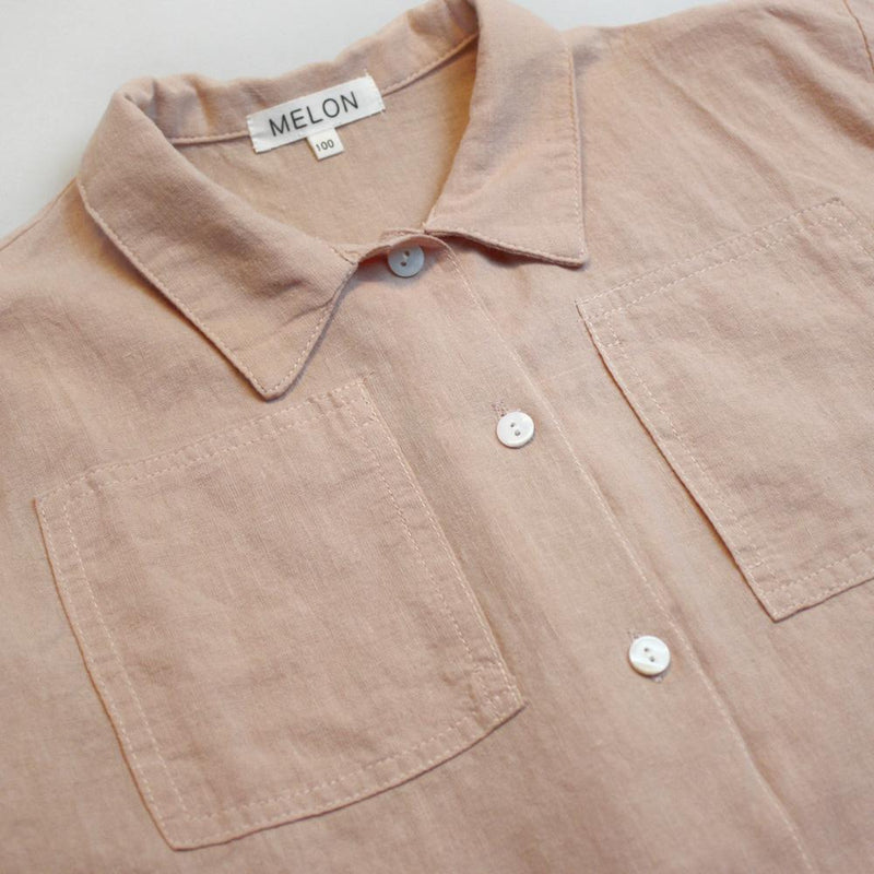 Cotton Linen Shirt, Cantaloupe