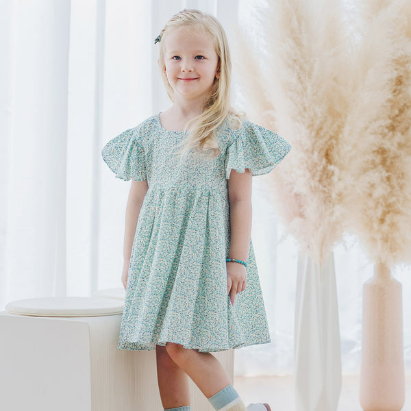 Empire Dress, Mint Green with sprinkles print MELON | mini-me kidswear Empire Dress, Mint Green with sprinkles print MELON | mini-me kidswear