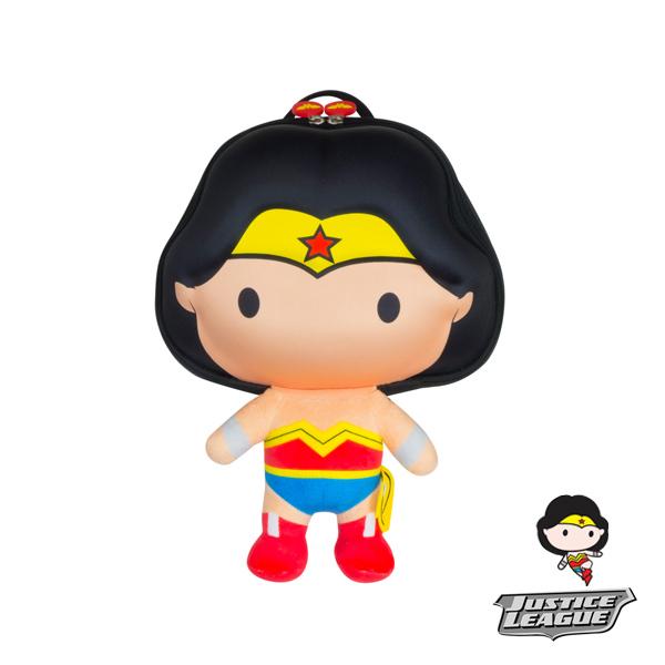 Licensed Justice League Wonder Woman 3D backpack with plushie