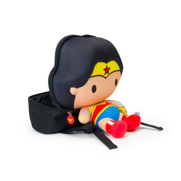 Licensed Justice League Wonder Woman 3D backpack with plushie