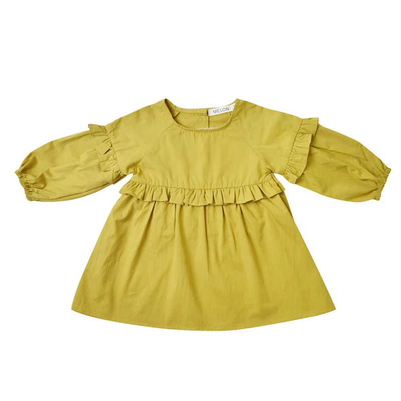 MELON Kids Girl Tunic Dress, Corn yellow