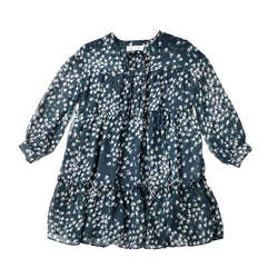 Chiffon Dress, Navy with floral prints