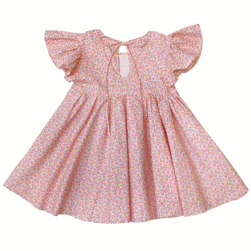 Empire Dress, Rose Pink with sprinkles print