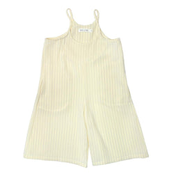 MELON Kids Girl Baggy Playsuit, Cream with stripes