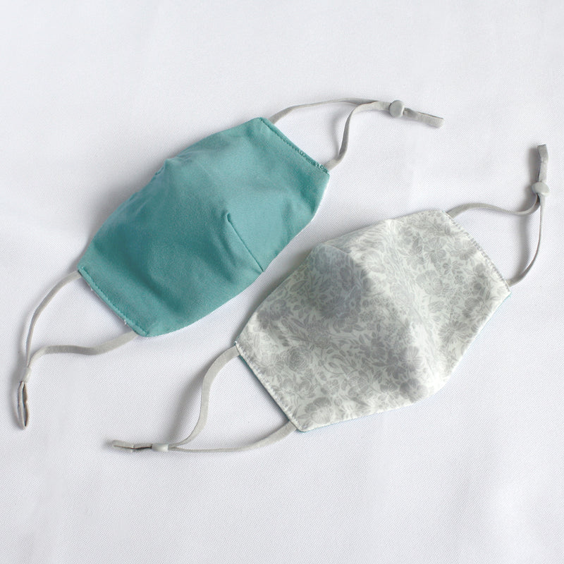 Mask-Have Reversible Bamboo Cotton Jersey Mask, Teal Blue