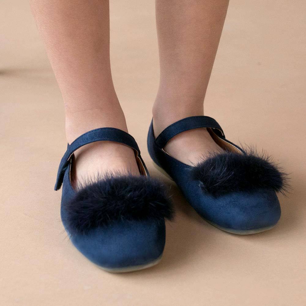 MELON Kids Girl Faux Fur Mary Jane Shoes Navy blue MELON mini