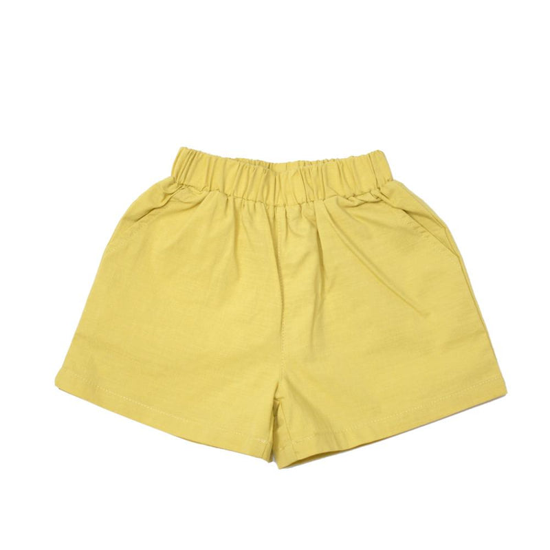 MELON Kids Boy and Girl Boxy Cotton Shorts, Dandelion Yellow