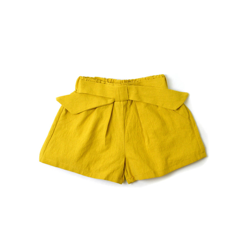 MELON Kids Girl Bow Shorts, Bumblebee yellow