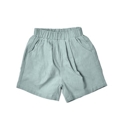 MELON Kids Boy/Girl Cotton Linen Bermudas, Teal Green