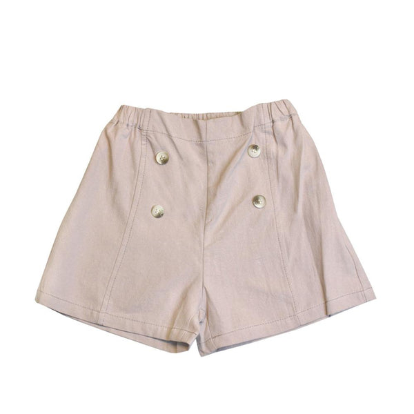 MELON Kids Girl Cotton Shorts, Oat Brown