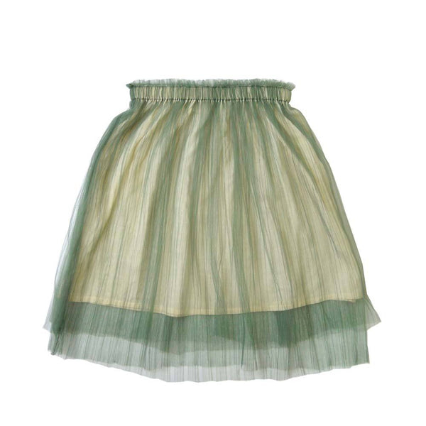 *Size 100 only* Layered Tulle Midi Skirt, Sage
