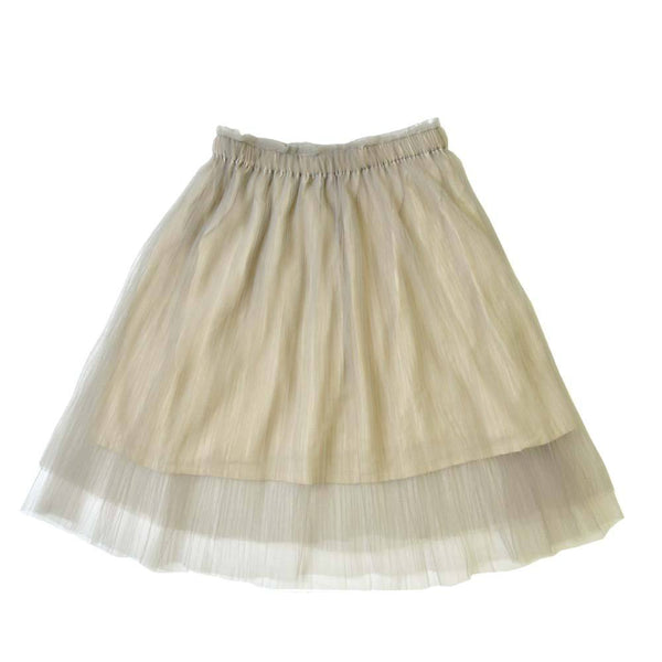 MELON Kids Layered Tulle Midi Skirt, Oyster grey