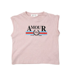 MELON Kids Boy and Girl Cotton Statement Tee, Rouge Pink