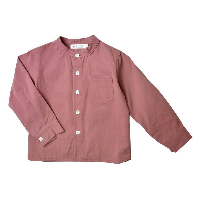 MELON Kids Long Sleeve Grandad Shirt, Grape Purple