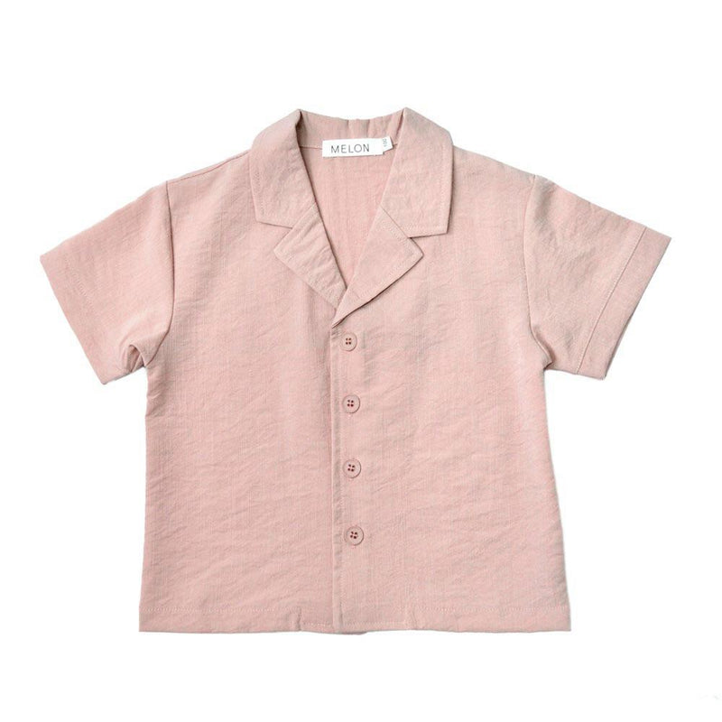 MELON Kids Boy Relaxed Shirt, Crepe Pink