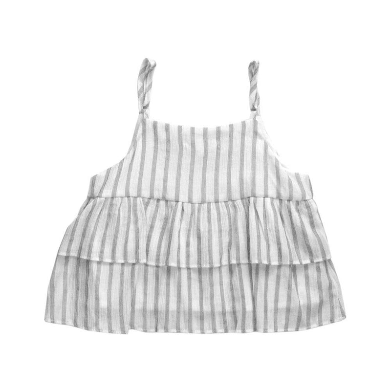Melon Kids Babydoll Top, Pearl with Stripes