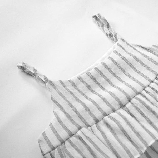 Babydoll Top, Pearl with Stripes