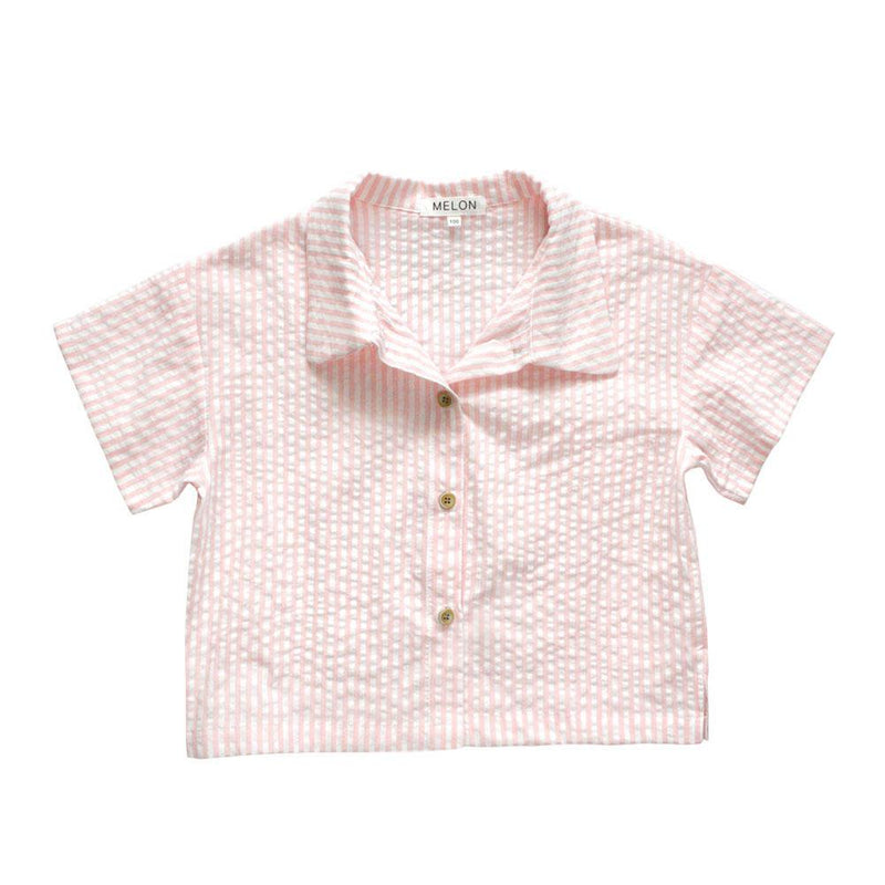 Boxy Relaxed Shirt, Blush with stripes