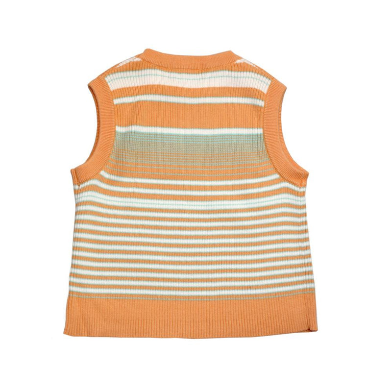 Cotton Knit Vest, Tangerine