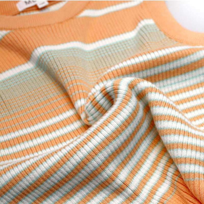 Cotton Knit Vest, Tangerine