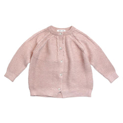MELON Kids Cable Knit Cardigan, Blush Pink