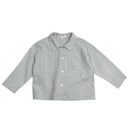 MELON Kids Boy Cotton Linen Shirt, Pistachio Green
