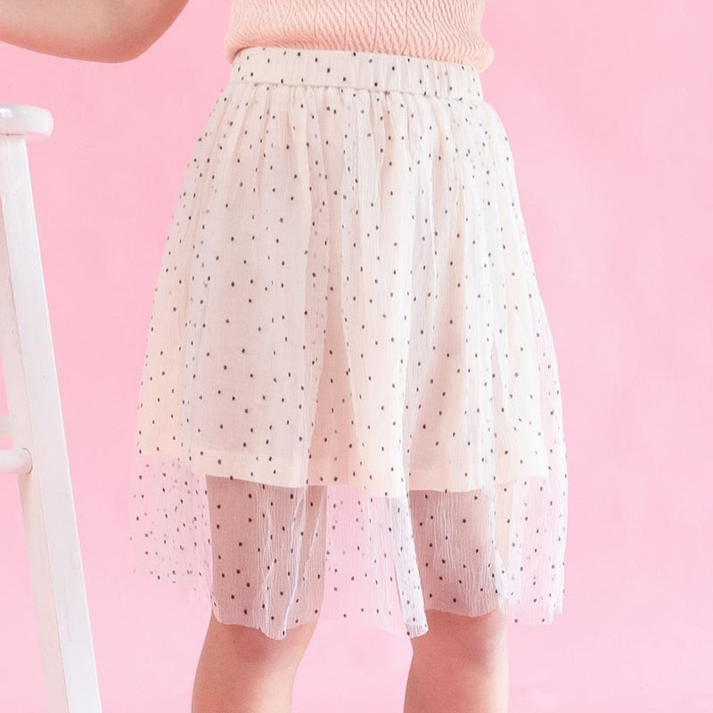 MELON Kids Girl Tulle Skirt, Porcelain White