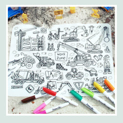 DrawnBy: Washable Silicone Mats (Available in 12 Designs and includes 14-pc markers)