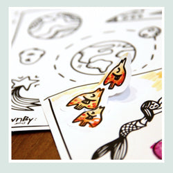 DrawnBy: Colouring Stickers (Available in 3 Designs)